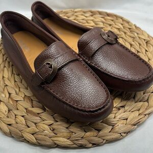 Rockport Brown Fine Leather Driving Loafers Made in Brazil